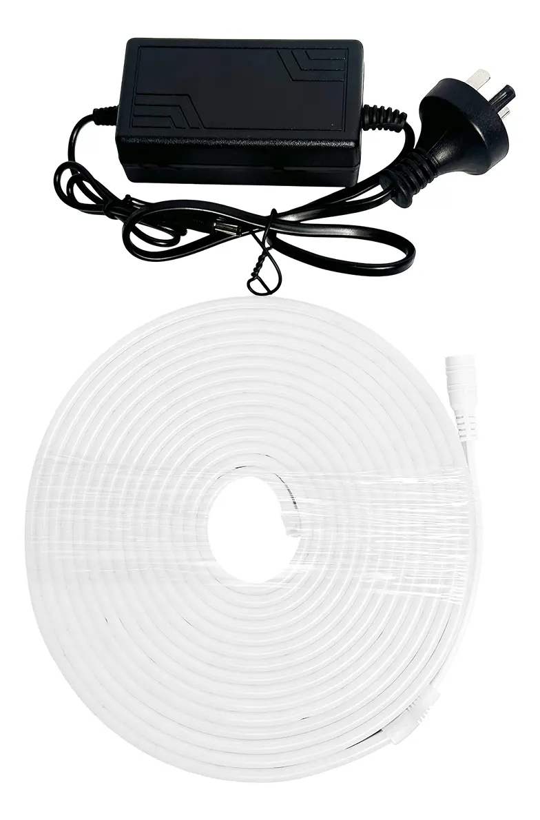 Kit Tira Led Manguera Neón Dakota 5m Blanca Cálida 120leds Interior Exterior Blanco Cálido