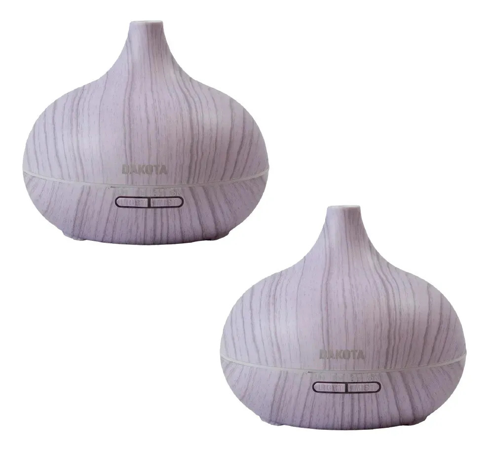 Combo X2 Humidificador De Aire Y Aromaterapia Dakota Con Luz Led Lila