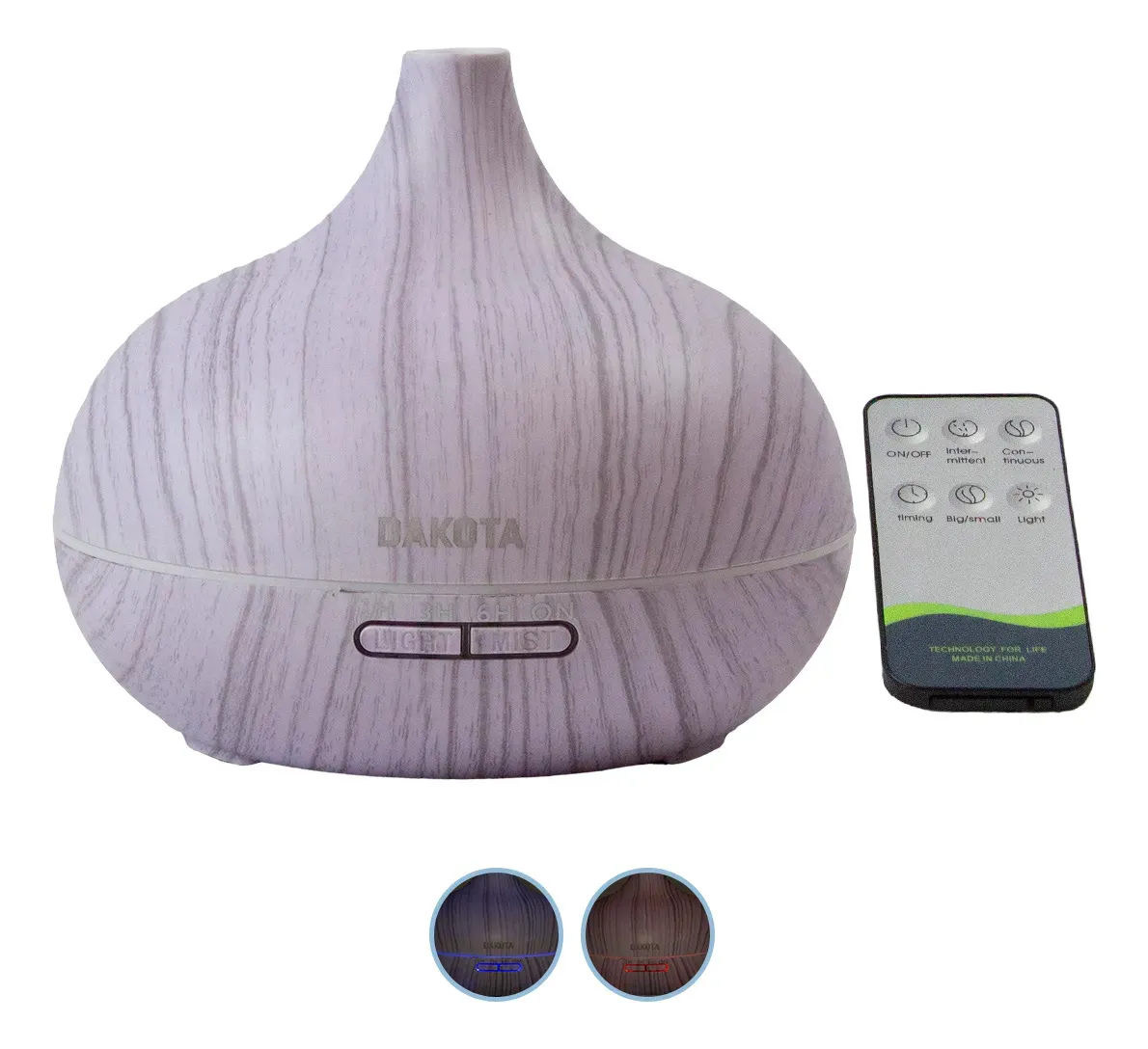 Combo X2 Humidificador De Aire Y Aromaterapia Dakota Con Luz Led Lila