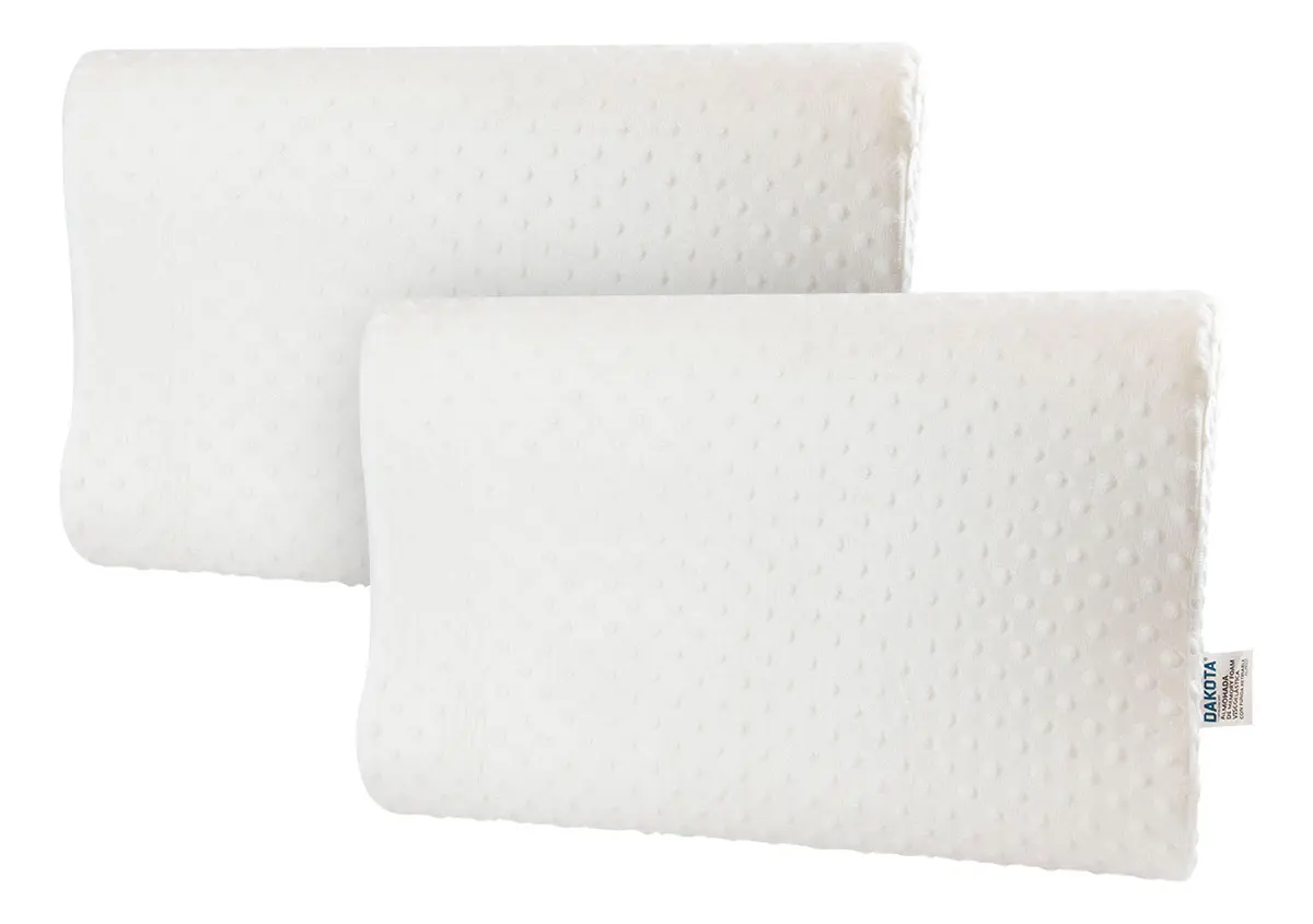 Combo X2 Almohadas Inteligentes Viscoelásticas Cervical Dakota 34x52 Blancas Blanco