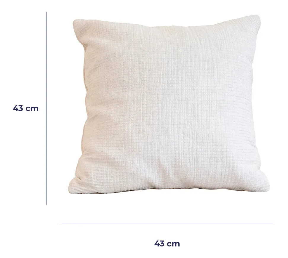 Combo 2 Almohadones Decorativos Pana Sintético Dakota Con Cierre Lavable 40x40 Beige Texturizado