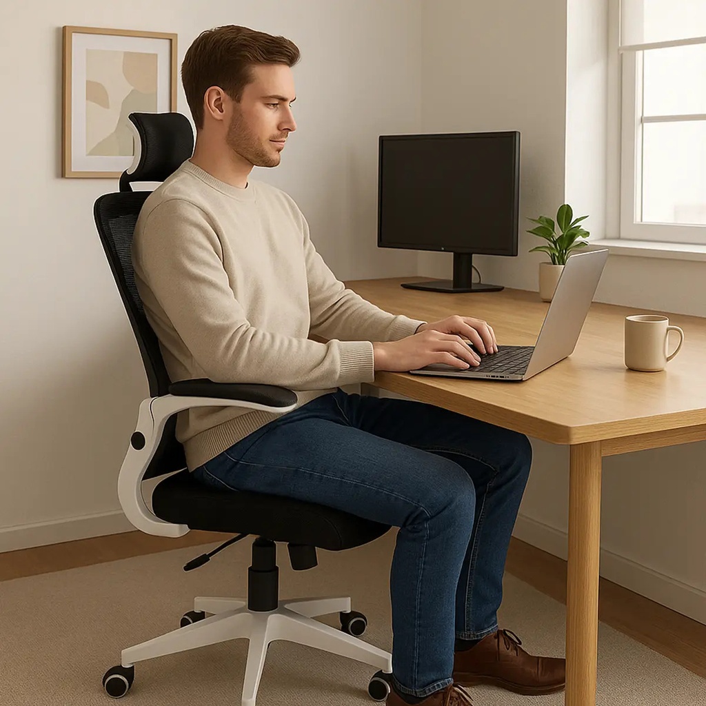 Silla Escritorio Ergonómica Oficina Dakota Con Reposacabezas Apoyabrazos Giratoria
