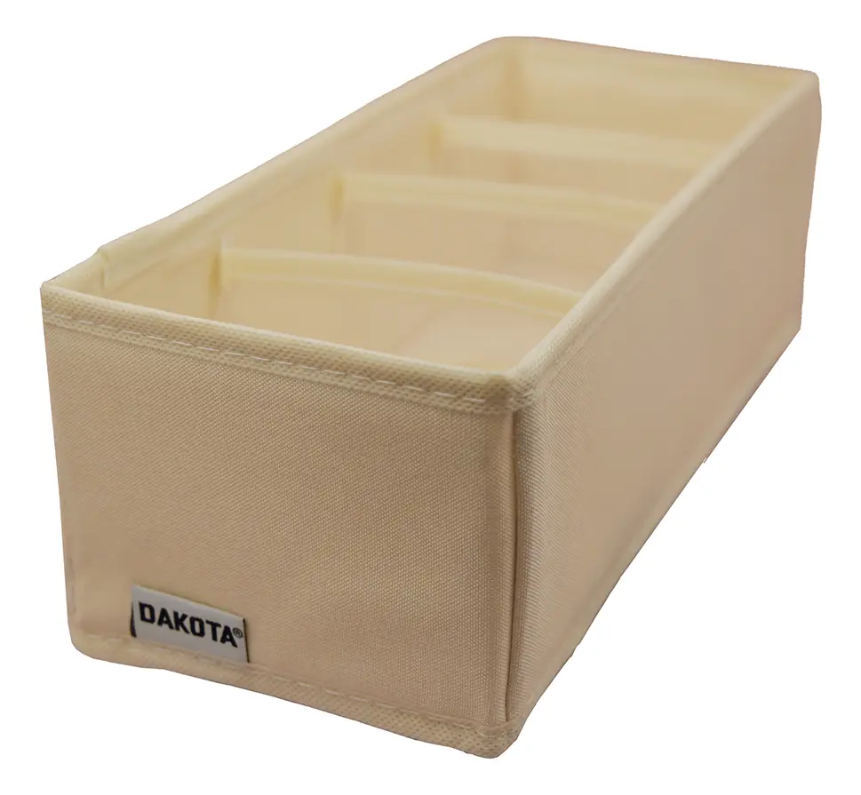 Organizador Cajón Ropa Interior Dakota Oc040 Plegable 4 Divisiones Beige