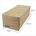 Organizador Cajón Ropa Interior Dakota Oc040 Plegable 4 Divisiones Beige