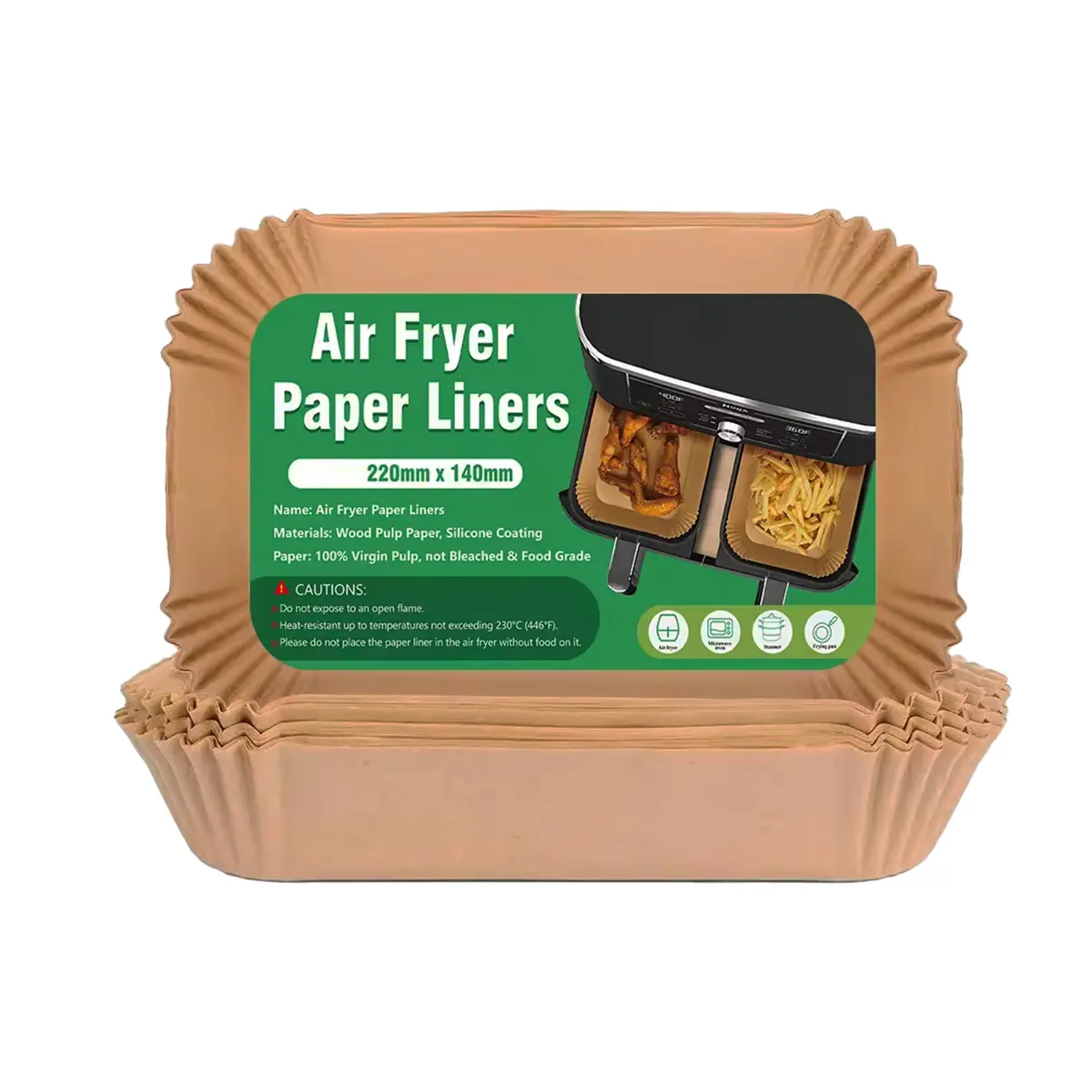 Freidora De Aire Dakota 8 Litros 1800w Digital + Papel Manteca De Regalo Air Fryer Negro