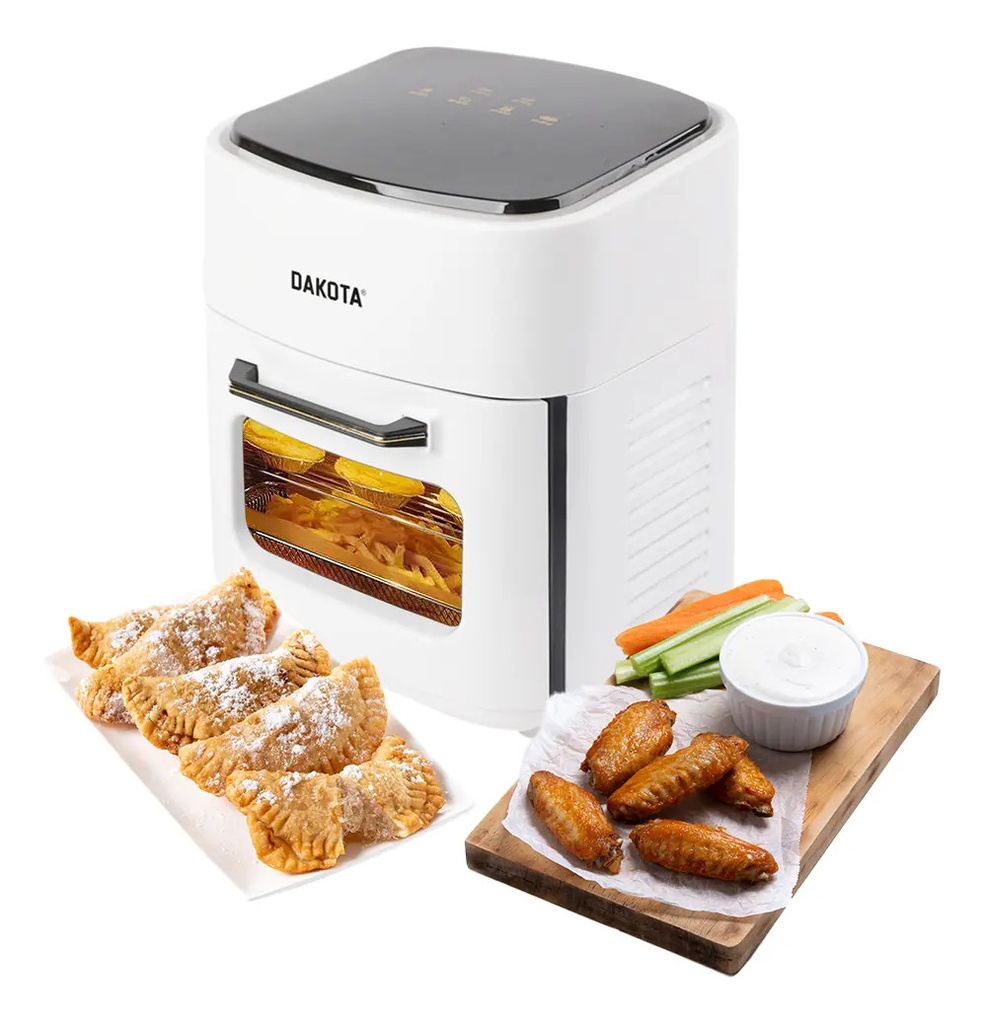 Freidora De Aire Dakota 12l Con Pantalla Táctil 2200w Cocina Rápida Saludable + Papel Manteca De Regalo Air Fryer Blanco