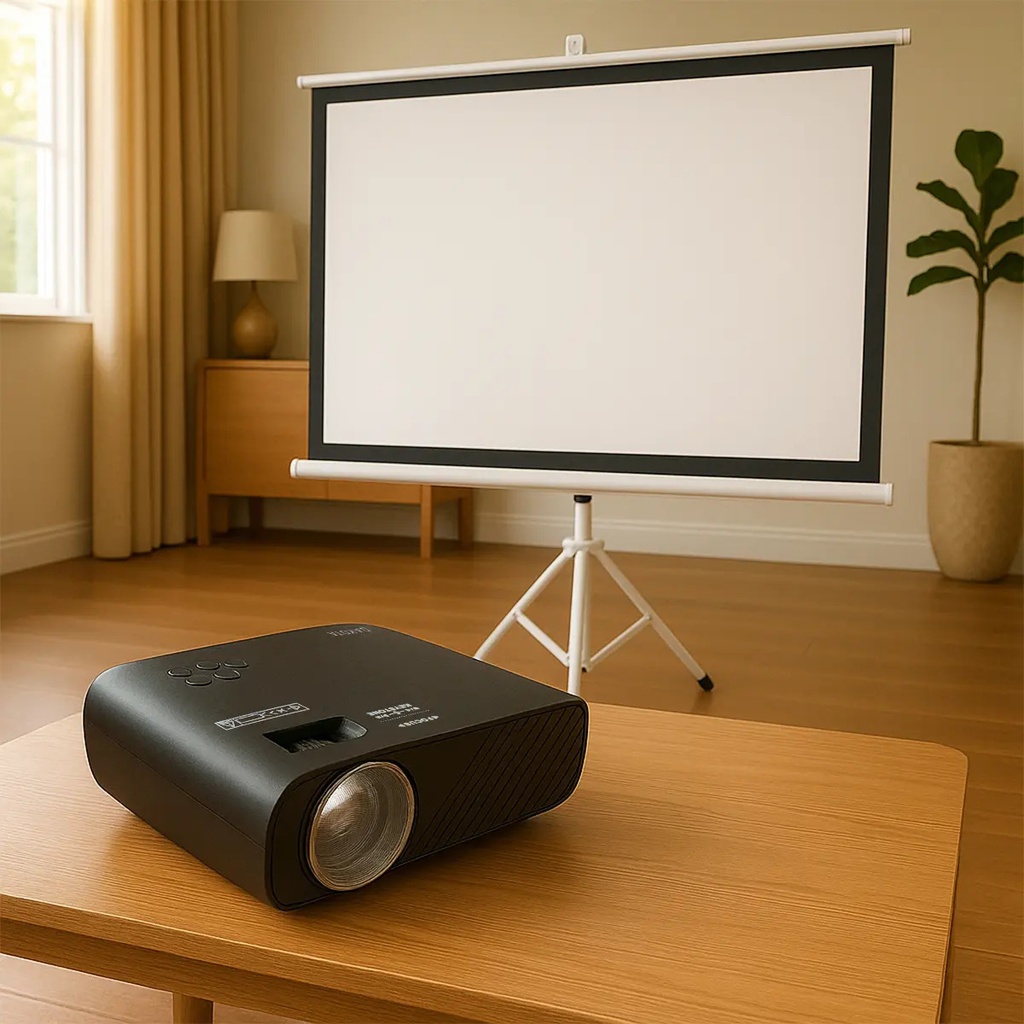 Combo Proyector Dakota 4000 Lúmenes + Pantalla 120 Con Trípode Portátil