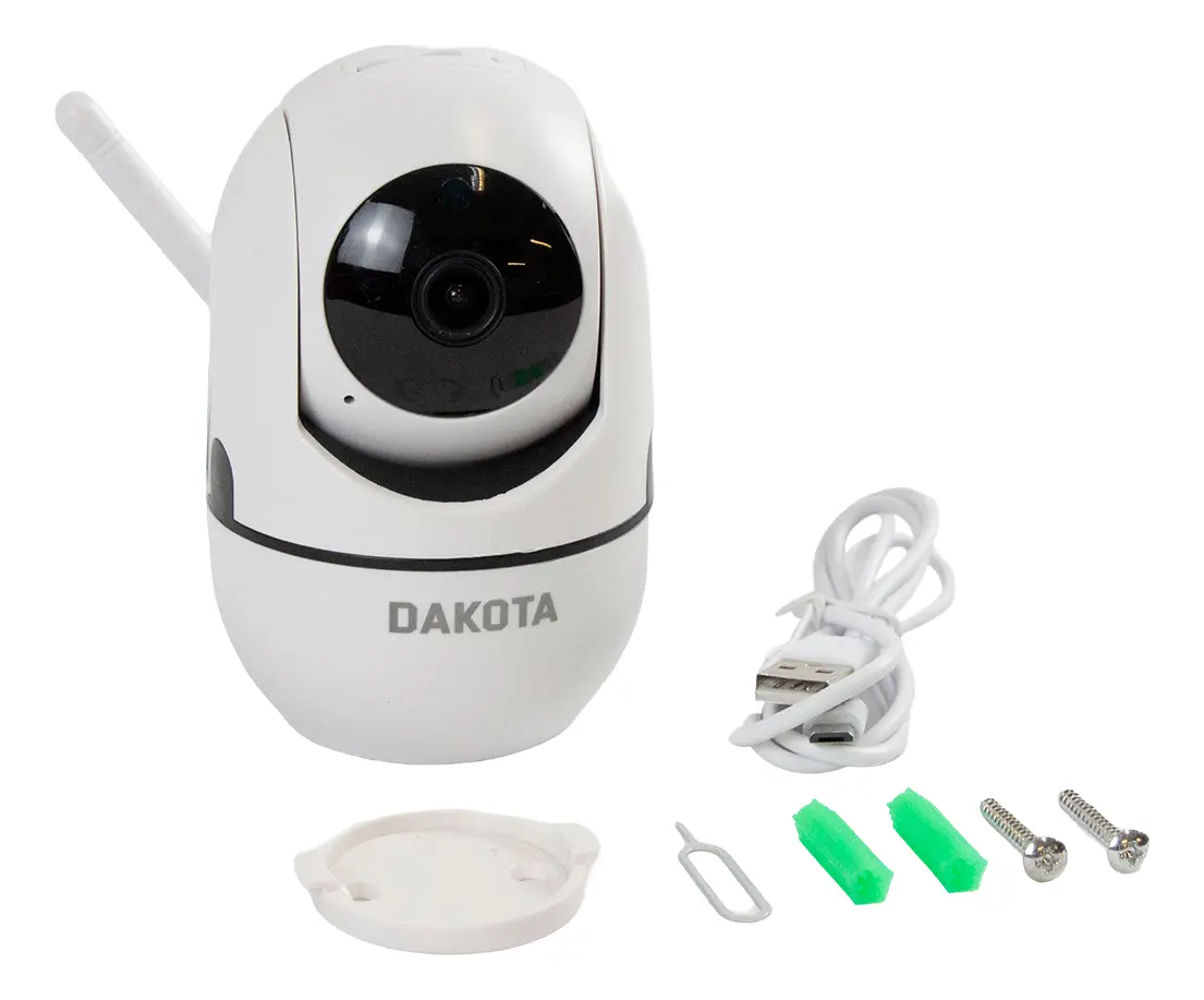 Cámara De Seguridad Ip Wifi Dakota 1080p Visión Nocturna Inalámbrica Interior Blanco
