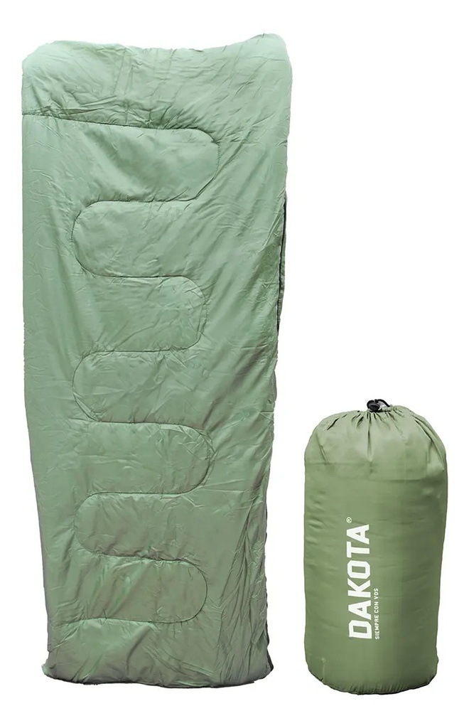 Bolsa De Dormir Térmica Impermeable Dakota Camping Rectangular Temperatura De 10ºc A 20ºc Verde Derecho - Inferior