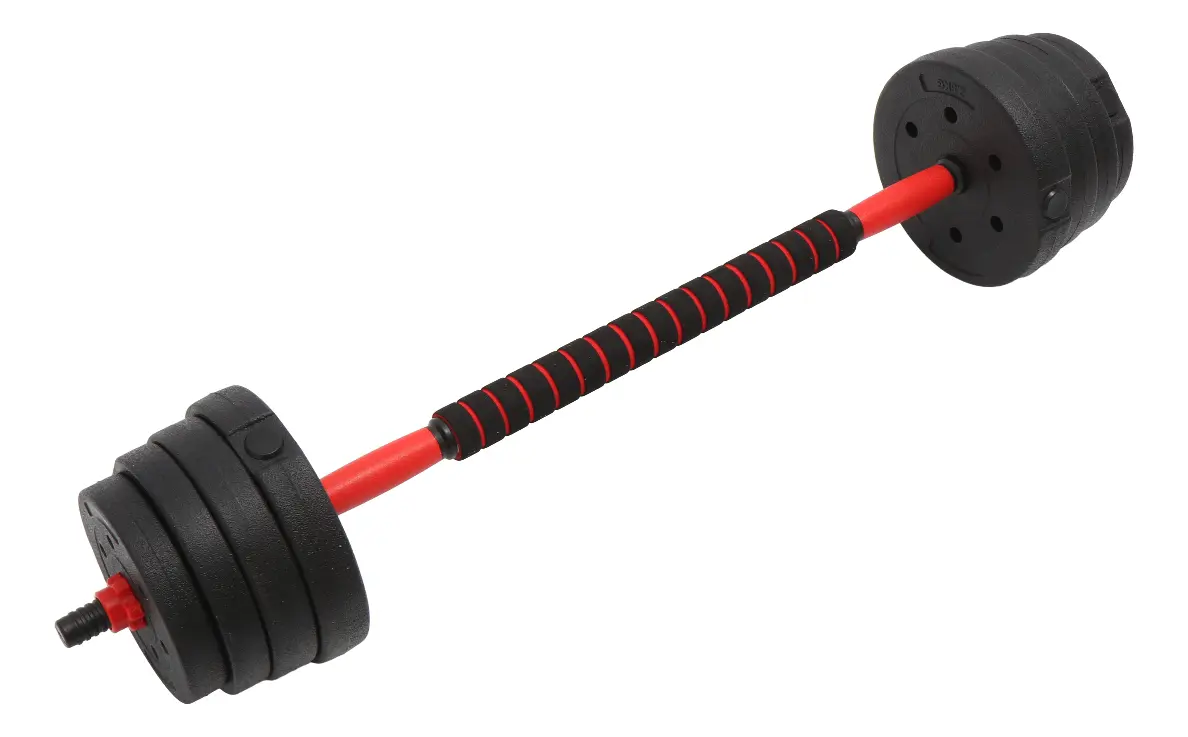 Kit Mancuernas + Pesas Rusas 30kgs Dakota Con Discos Pvc Con Tope A Rosca Negro