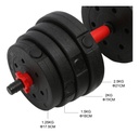 Kit Mancuernas + Pesas Rusas 30kgs Dakota Con Discos Pvc Con Tope A Rosca Negro