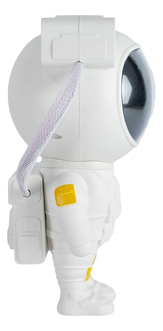 Astronauta Proyector Velador Dakota Galaxia Estrellas Lampara Luz Led Control Remoto Estructura Blanca Blanco Negro