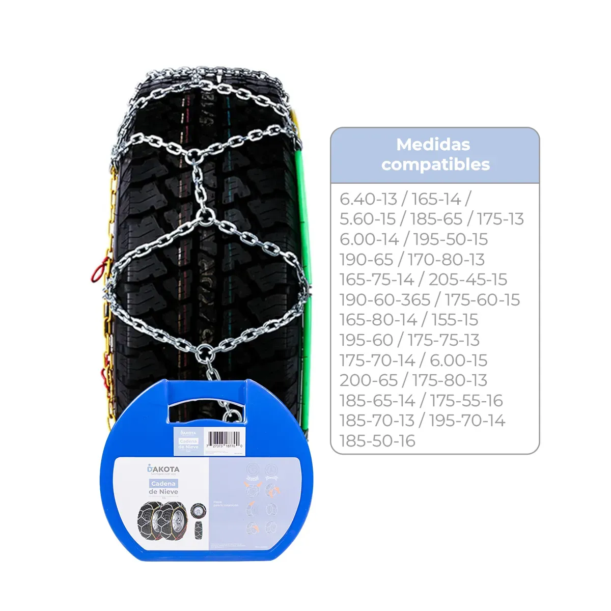 Combo Cadenas Para Nieve + Guantes + Chaleco Reflector + Linterna Led De Regalo