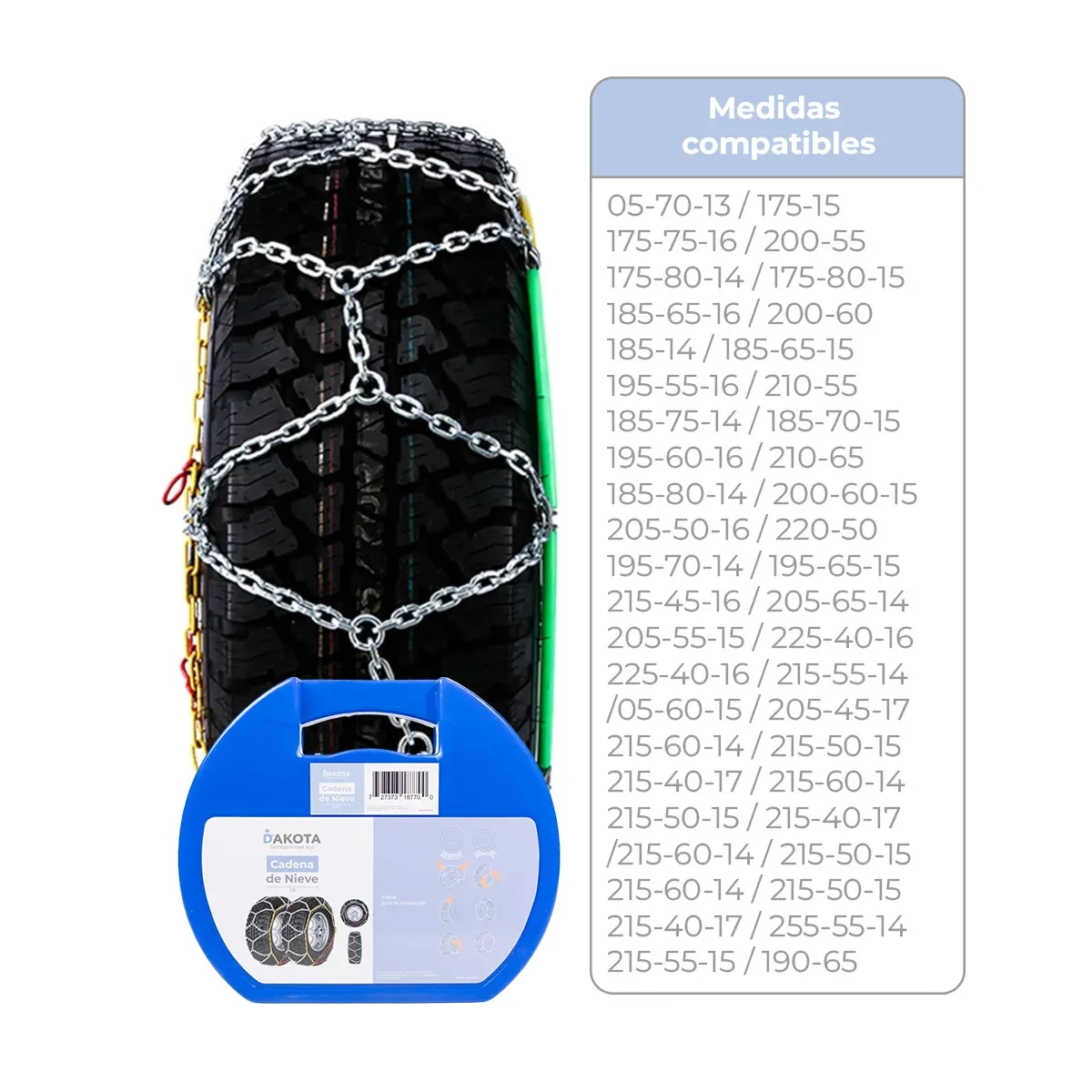 Combo Cadenas Para Nieve + Guantes + Chaleco Reflector + Linterna Led De Regalo
