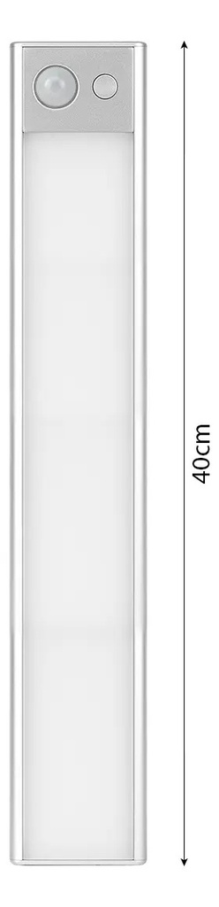Barra De Luz Led Sensor Movimiento Recargable 40x4cm Dakota Fría Cálida Neutro Dimerizable Nivel De Brillo Ajustable Blanca, Fría, Cálida