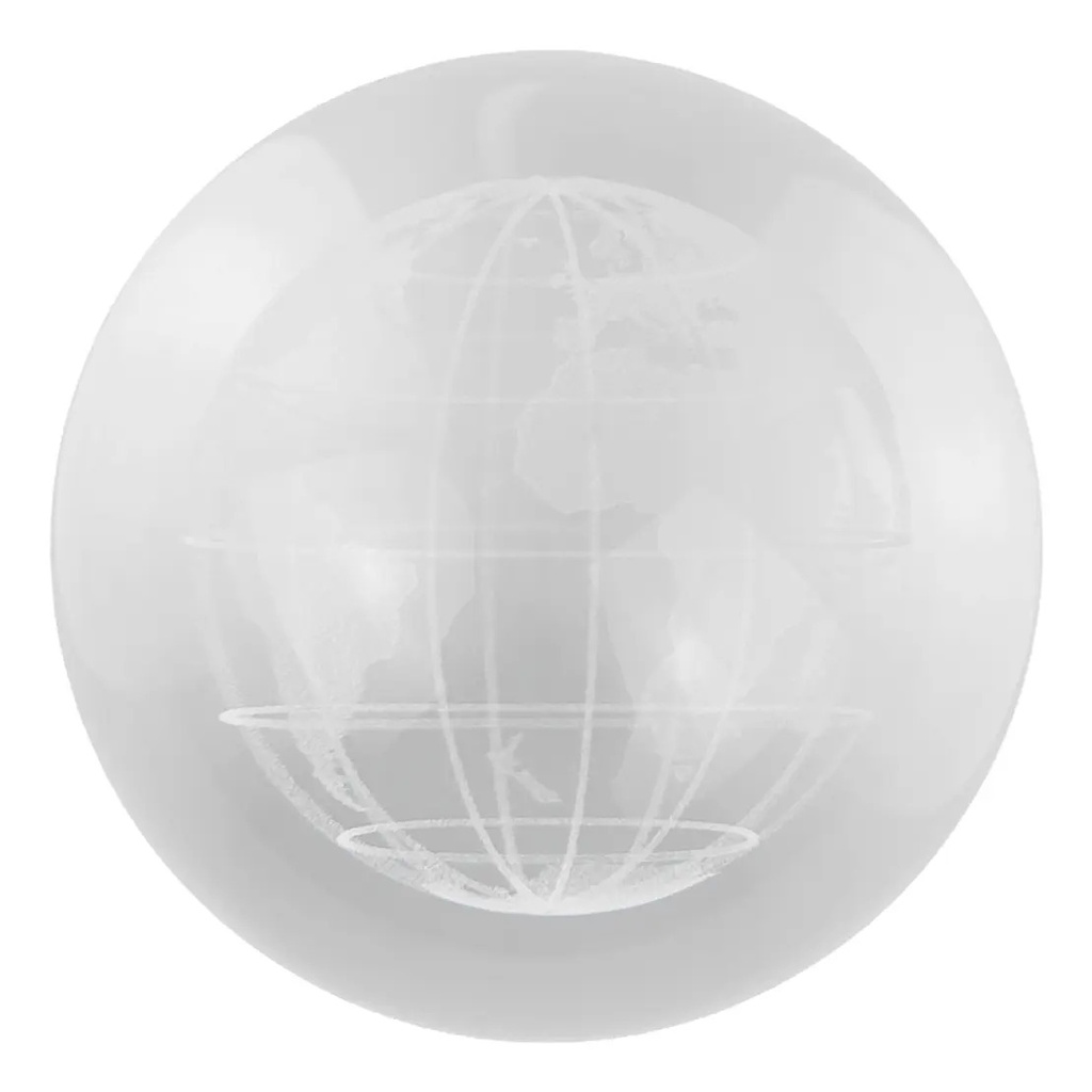 Esfera De Cristal 3d Dakota Mundo Lampara Led Usb Luz Noche Grabada