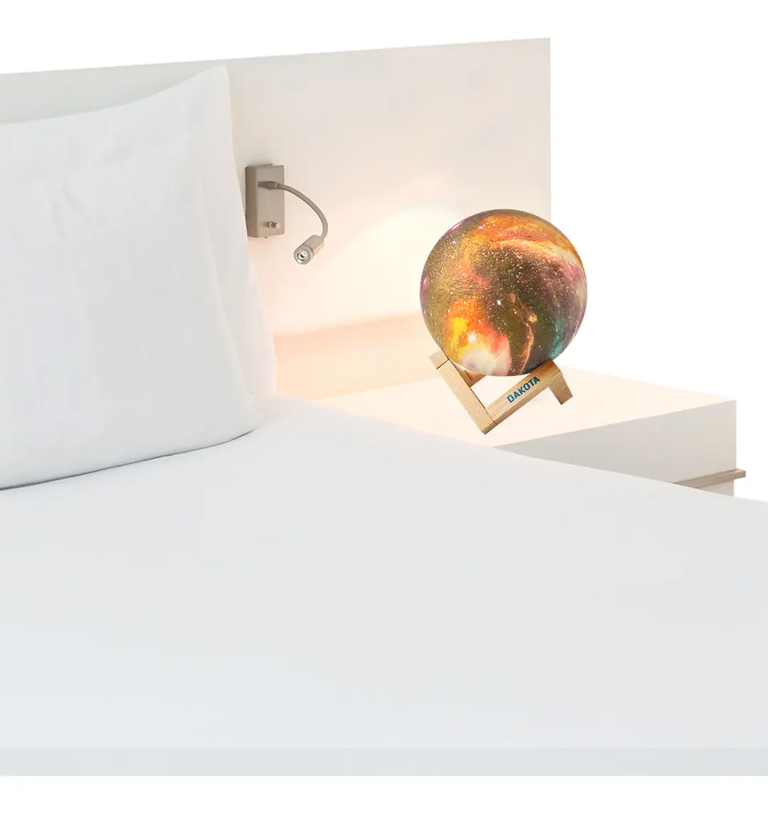 Lámpara Velador Galaxia 3d Dakota Rgb 16 Tonalidades Blanco Frío