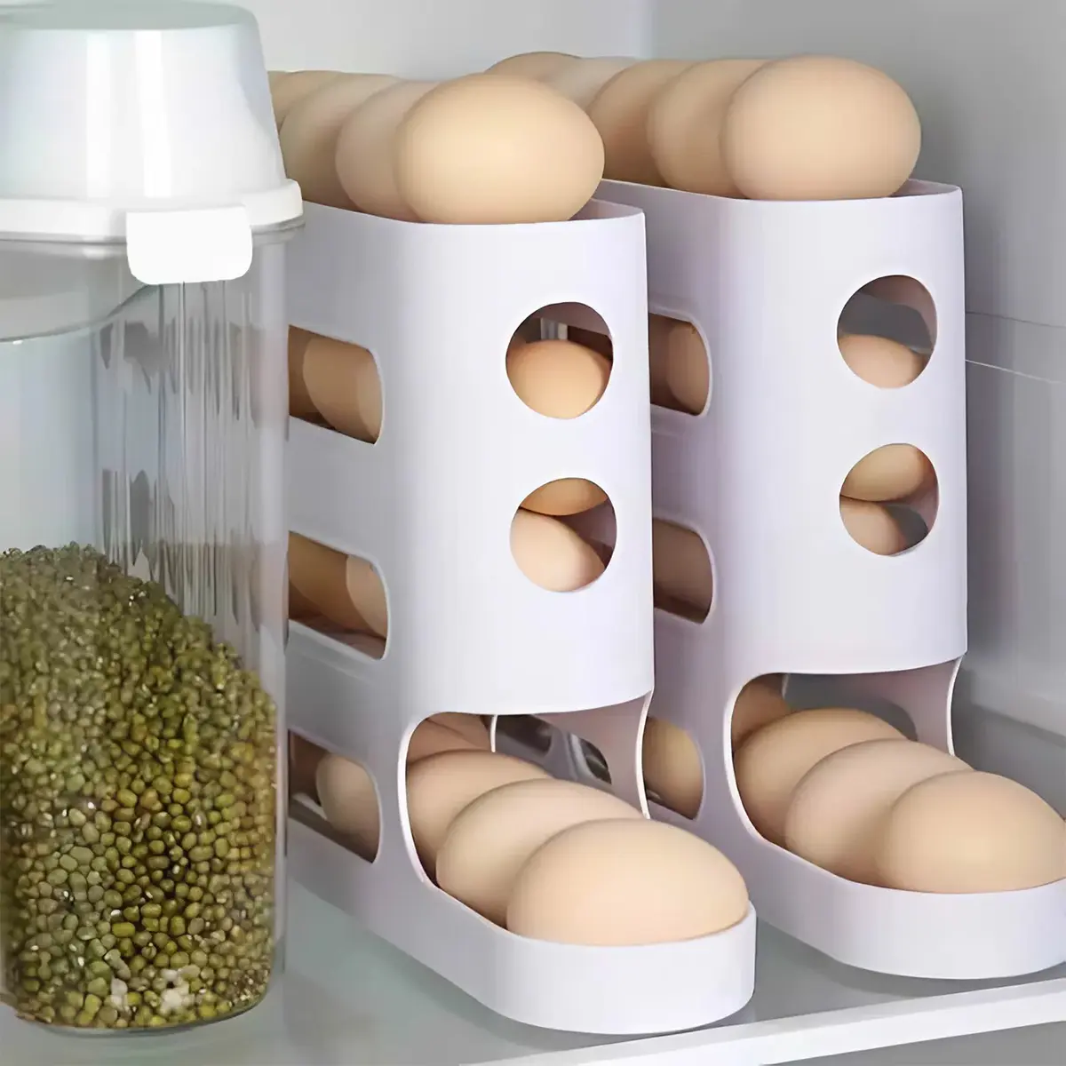 Organizador De Huevos 4 Niveles Dakota Dispensador Mesada Heladera Blanco
