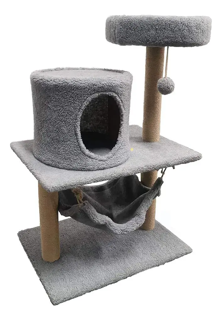Rascador Gimnasio Torre Para Gatos Dakota Con Juguete Mecedora Terciopelo Sisal