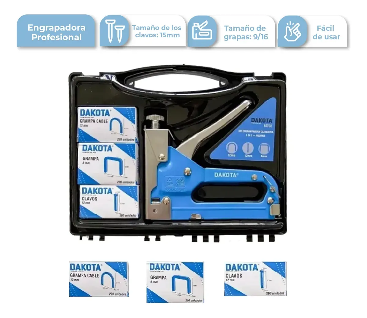 Engrapadora Clavadora Profesional Dakota Linea Pesada