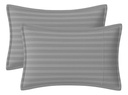 Juego De Sábanas Queen 600 Hilos Rayadas Dakota Algodón Poliester Premium Color Gris Gris-rayas