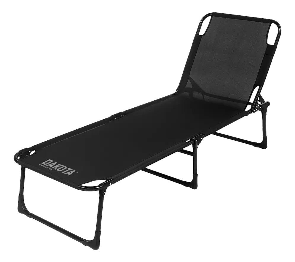 Combo 2 Reposeras Plegables Cama 3 Posiciones Dakota Playa Negro
