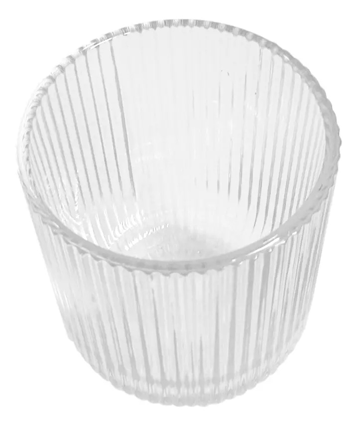 Set X6 Vasos De Vidrio Trasparentes Dakota Con Líneas Premium Color Trasparente