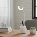 Lampara Velador Led Dakota Mesa Escritorio Flexible Dimerizable Táctil Recargable Lapicero Blanco