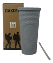Combo 2 Vasos Térmicos Dakota 650ml Acero Inoxidable Engomado Con Bombilla  Gris Oscuro Gris Oscurox2 Liso