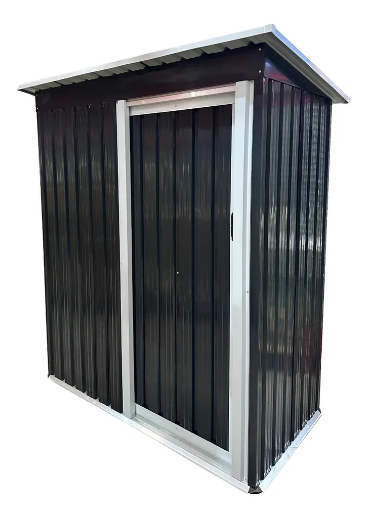 Cobertizo Exterior Dakota 182x150x75 Cm Depósito Metálico Acero Galvanizado Caseta De Jardín Con Puerta Y Cerrojo Negro
