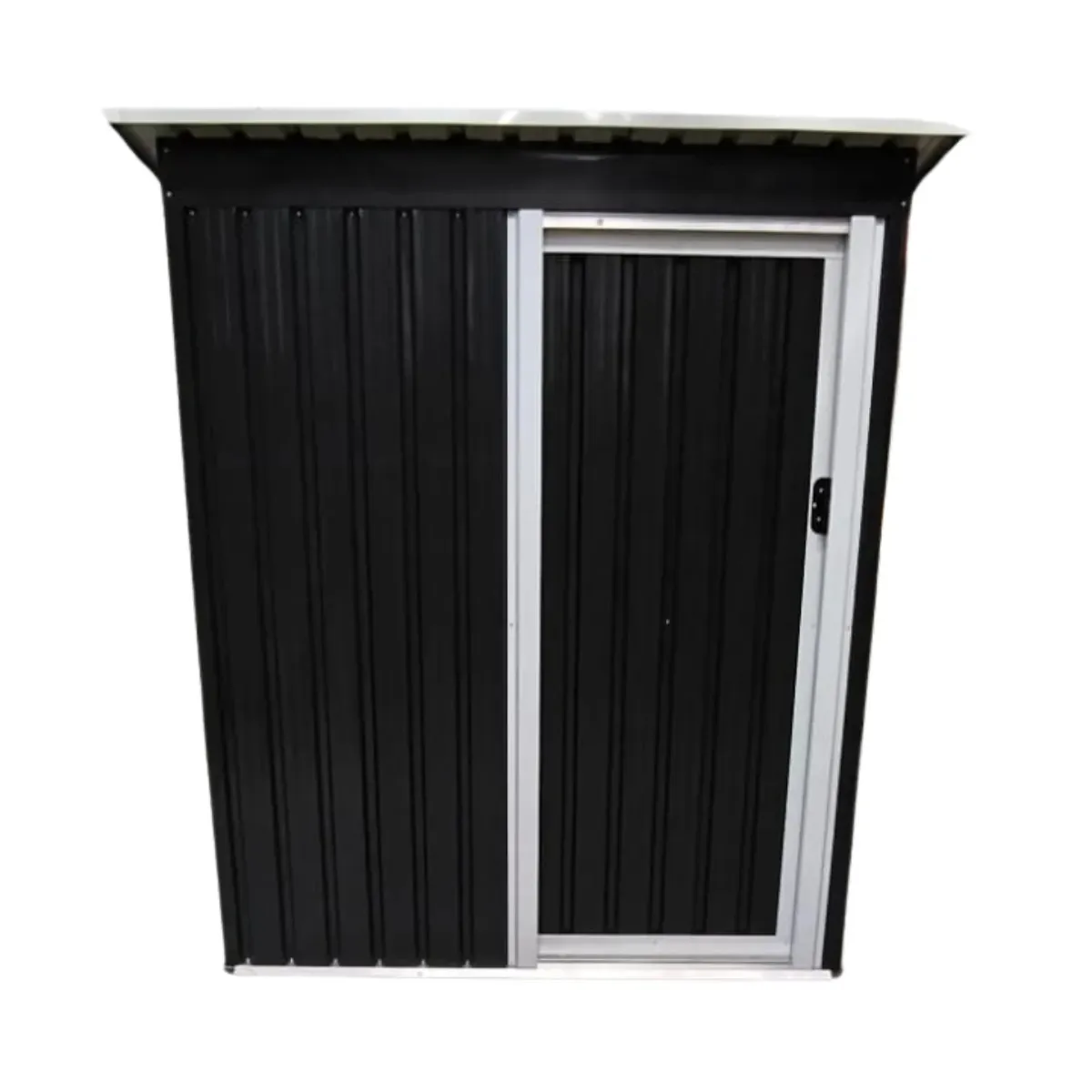 Cobertizo Exterior Dakota 182x150x75 Cm Depósito Metálico Acero Galvanizado Caseta De Jardín Con Puerta Y Cerrojo Negro