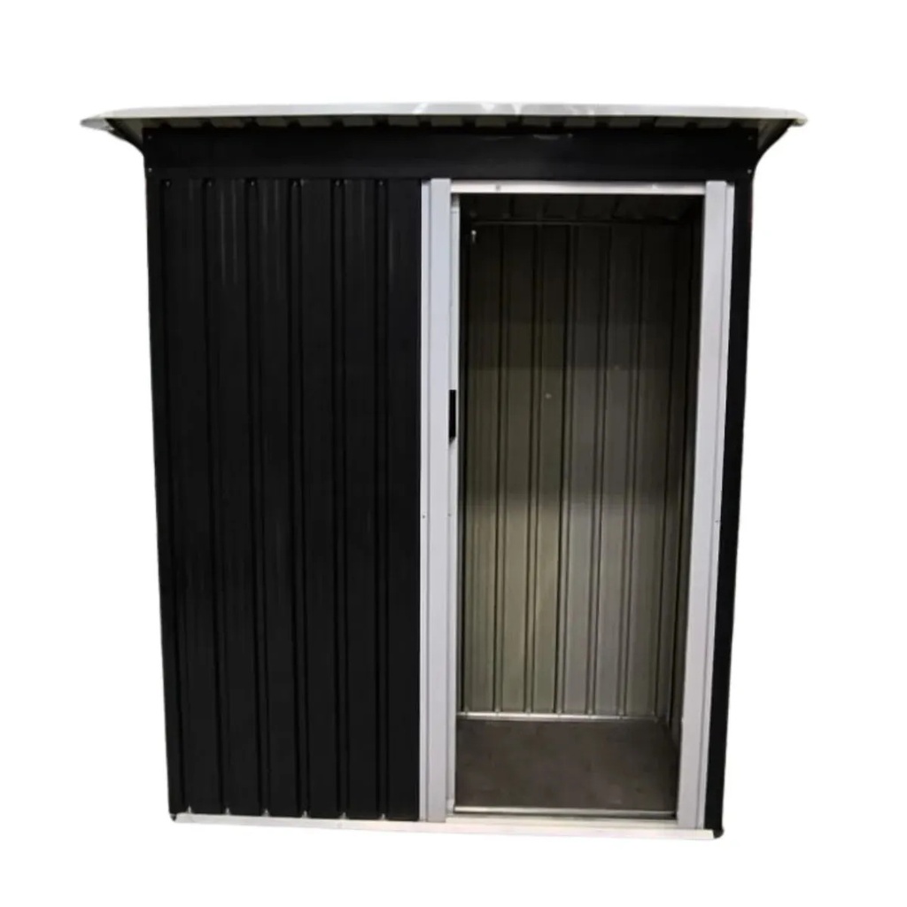 Cobertizo Exterior Dakota 182x150x75 Cm Depósito Metálico Acero Galvanizado Caseta De Jardín Con Puerta Y Cerrojo Negro