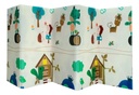 Alfombra Pillow Antigolpes Bebes 200x180 Reversible + Bolso Ardillas Venados