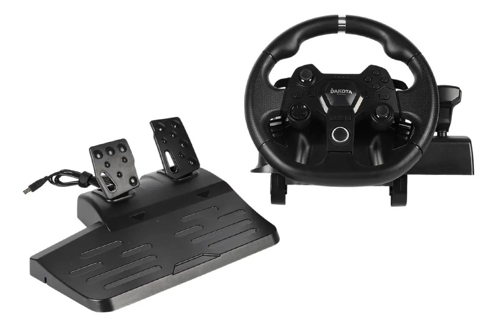 Volante Dakota Con Pedales Para Simulador Compatible Pc Ps Xbox Negro