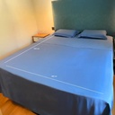 Juego De Sábanas 196 Cm Largo X 182 Cm Ancho Dakota 600 Hilos Suaves Resistentes Color Azul
