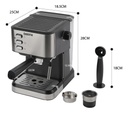 Cafetera Expresso 2 En 1 Dakota Con Espumador 20 Bares 1,5l Color Plateado