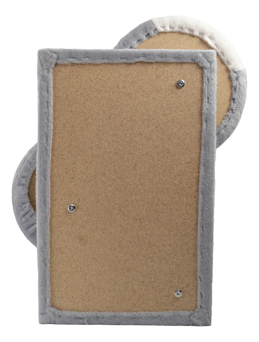 Gimnasio Rascador Para Gatos + Juguete Bajo Dakota Felpa Sisal Blanco-gris