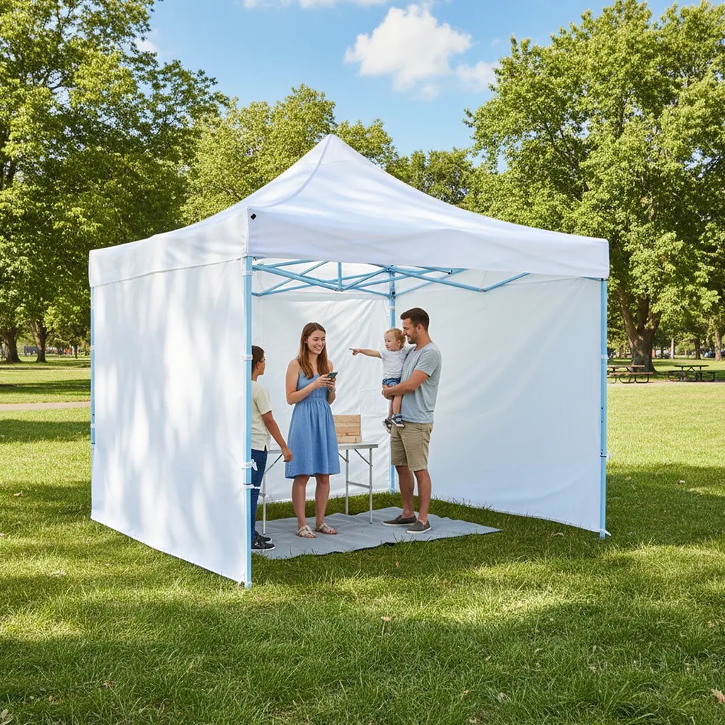 Gazebo Dakota Gz33p4 3 X 3 Autoarmable Paredes Puerta Estacas Bolso Color Blanco 86