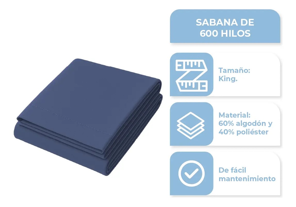Combo Frazada Media Estacion Pelo Largo 200x230 Gris + Juego De Sábanas King 600 Hilos Color Azul Gris-azul