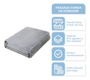Combo Frazada Media Estación Pelo Largo 200x230 Gris + Edredón Suave Liviano Color Liviano Liso Gris - Beige