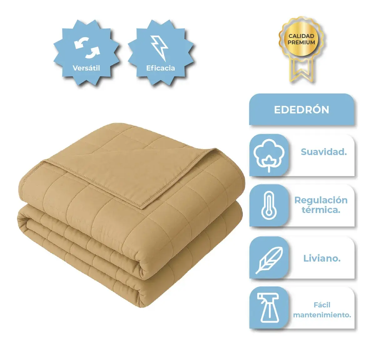 Combo Frazada Media Estación Pelo Largo 200x230 Gris + Edredón Suave Liviano Color Liviano Liso Gris - Beige