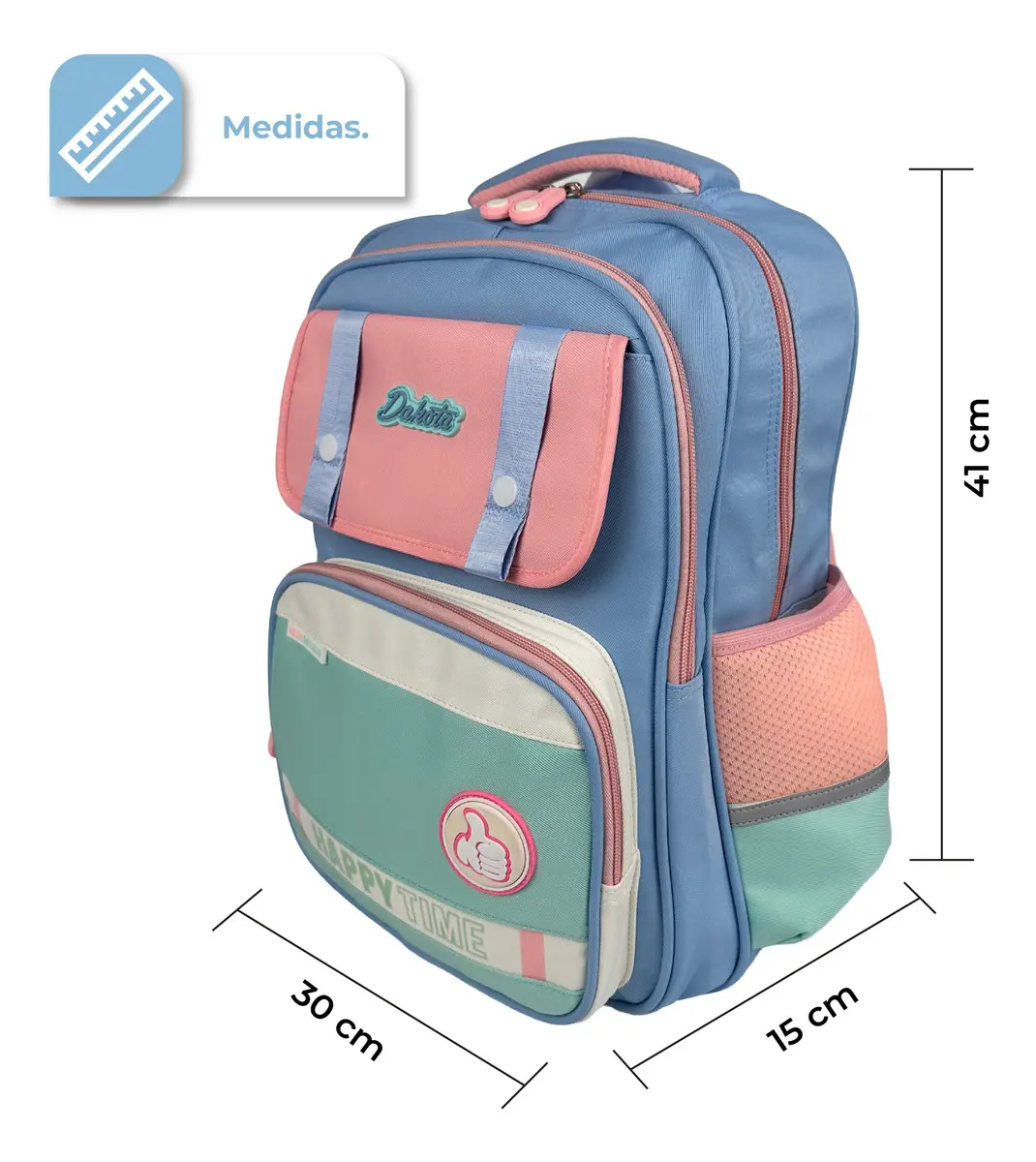 Mochila Infantil De Espalda Dakota Color Lila/verde Color Lila Verde