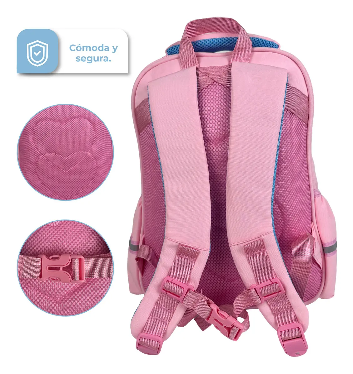 Mochila Escolar Infantil Dakota Unicornio Rosa 100% Poliéster