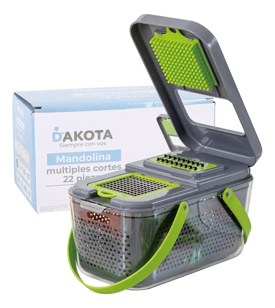 Mandolina Dakota 22 En 1 Cortadora De Verduras Con Accesorios Y Rebanador