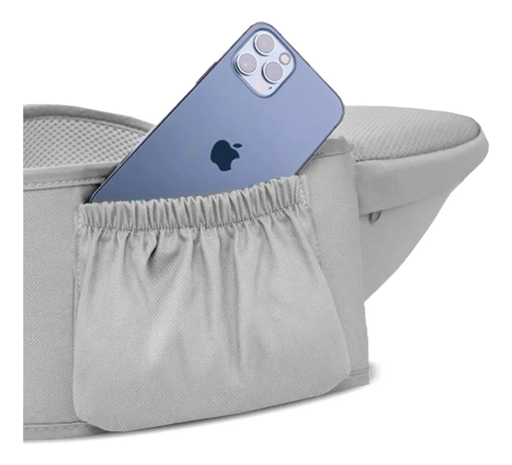 Mochila Fular Porta Bebe Canguro Multifuncional Dakota Hasta 10 Kg - Gris