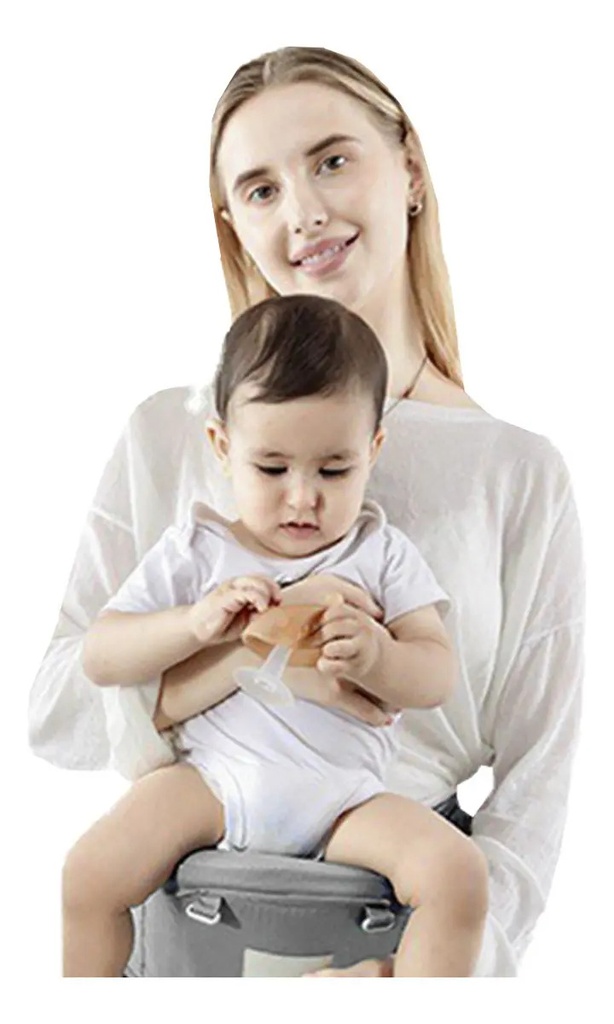 Mochila Fular Porta Bebe Canguro Multifuncional Dakota Hasta 10 Kg - Gris