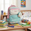 Mochila Infantil De Espalda Dakota Color Verde/ Rosa