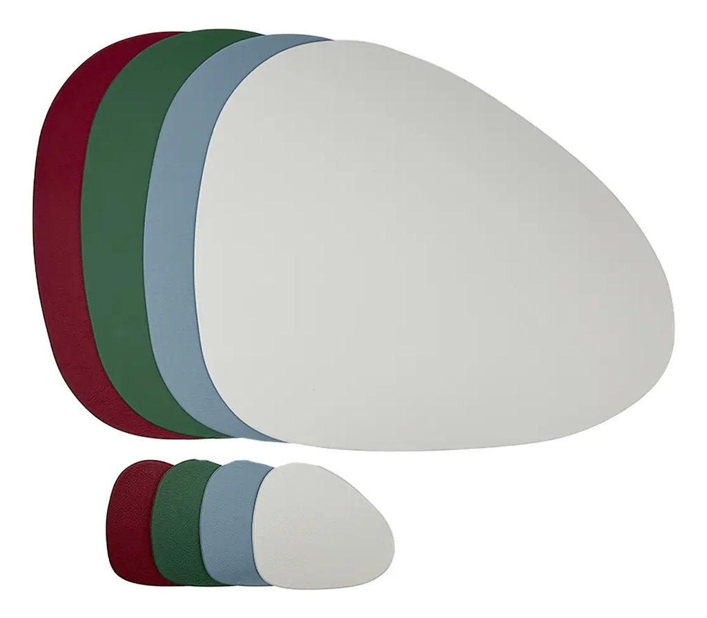 Set X 6 Individuales + 6 Posavasos De Mesa Dakota Porta Cubierto De Mesa Pvc Deco Lavable Color Azul Liso