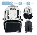 Mochila Urbana Dakota Con Cierre Reforzado Compartimentos Bolsillo Frontal Gris Con Negro Liso