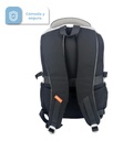 Mochila Urbana Dakota Con Cierre Reforzado Compartimentos Bolsillo Frontal Gris Con Negro Liso